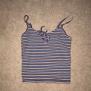 Striped garage crop top